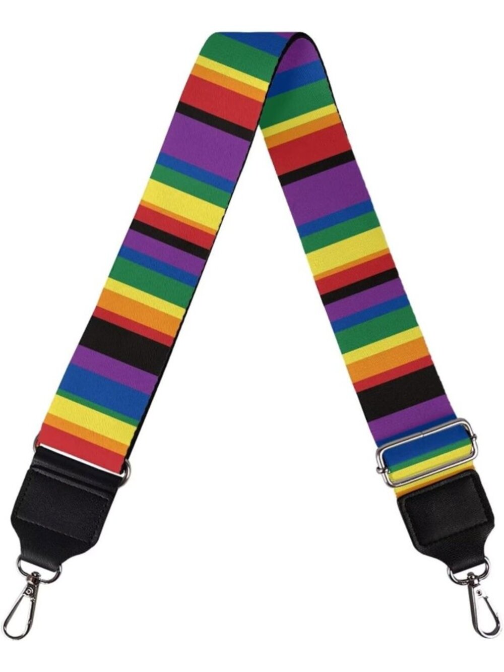 Adjustable Rainbow Guitar Strap for Crossbody Bags & Purses - LGBT Pride